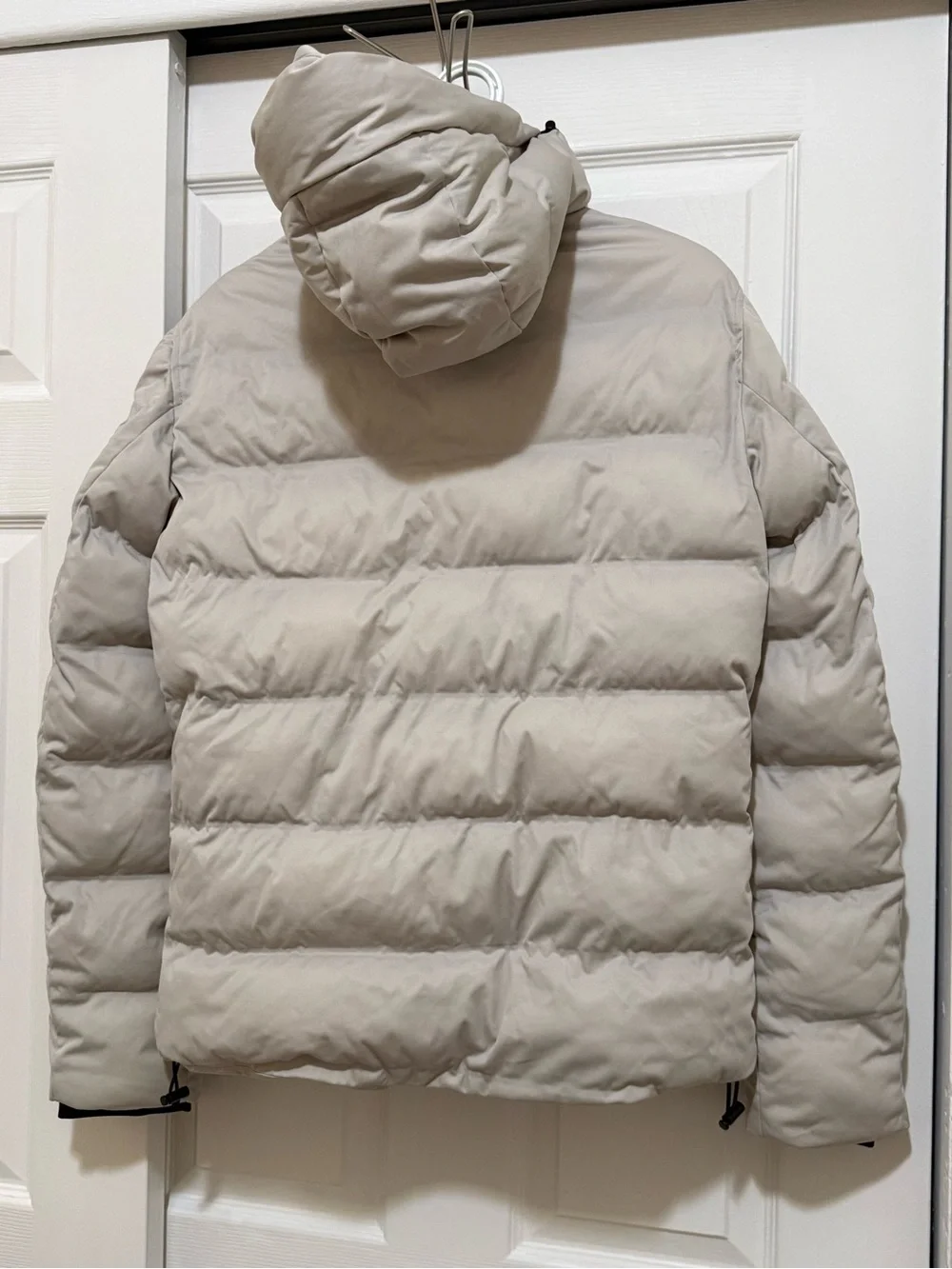 Zara Cream Puffer Jacket with Branded Label